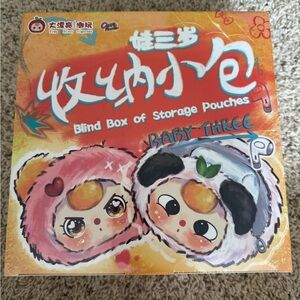 Baby Three Storage Pouches - Pink and Black